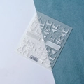Detailed 5D embossed nail art stickers with lace lingerie patterns and heart designs - White Lace Underwear Series (FEB-342)