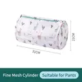 Thickened cylinder mesh laundry bag with alpaca print and green zipper, size 21x31cm - Alpaca Print - Cylinder / 31x21cm