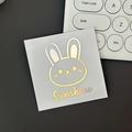 Adesivo olografico a forma di coniglio con scritta Sunshine per borracce e diari - Argento Olografico (Coniglio Orecchie Lunghe)