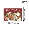 Detailed dimensions of 4PCS Christmas snowman gingerbread man table mats at 44x29.5cm - 4 Pieces / Gingerbread Man & Snowman
