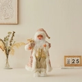 Elegant standing Santa Claus figurine with pink sequin coat for Christmas home decor - Pink Gold Outfit / 45cm High