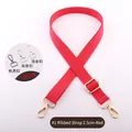 Adjustable red 2.5cm crossbody strap with gunblack, silver and gold metal hooks - Light Gold Buckle / Red