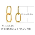 Gold plated double hoop earrings with dimensions 1.55cm height and weight 3.2g - KEAM0021 No CZ / Gold Glossy Double Ring