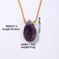 Collier chaîne dorée avec pendentif améthyste en goutte d'eau et chaîne de 45,0 cm - Larme / Violet améthyste