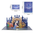 3D Nativity Scene pop-up Christmas card featuring Holy Family and Magi in blue layers - Holy Night