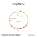 Detailed size specifications for 18K gold stainless steel anklet with red evil eye charms - Gold Red Evil Eye (KJ1909-Z)