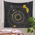 Detailed celestial sun and stars pattern on a black wall hanging fabric tapestry - 73X95CM / Brushed Fabric / QY714-13/Celestial Galaxy