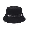 Sombrero de pescador negro en sarga de algodón con cinta estampada de estilo callejero - Talla única / Negro