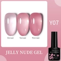 LILY'CUTE Jelly Nude Gel Nagellack Y07 zeigt ein bis drei Schichten auf Tipps - Lotuswurzelrosa-Y07