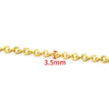 Golden 3.5mm engraved round link chain accessory for DIY necklaces and jewelry - Vacuum 18K Gold O-Sun Flower Chain 3.5mm