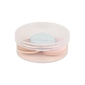 Mini finger cushion puff set in blue beige and pink colors with a round clear storage box - 3-Piece Set (Round Box)