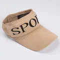 Klassieke gebreide kaki sport zonneklep met SPOR letters voor buitenactiviteiten - Eén maat / Khaki