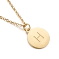 Collier minimaliste en acier inoxydable doré avec gravure de la lettre H majuscule - Lettre H
