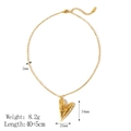 Collier avec pendentif cœur doré en acier inoxydable martelé et mesures - Yyn023309-g