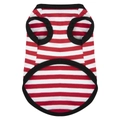 Gilet classico in cotone a righe rosse e bianche con bordo nero per piccoli cani - XL / Rosso A Righe