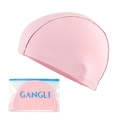 Pink nylon swimming cap for adults with professional clear packaging bag - Nylon Trimmed Pink