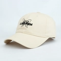 Classic beige cotton baseball cap featuring black butterfly and LOVE POEM embroidery detail - Adjustable / Off White