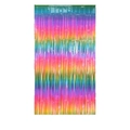 Rainbow tinsel fringe curtain with metallic luster for party background wall decor - Plain Style / 1*2M / Rainbow Gradient