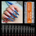 Size chart for 240pcs XXXL long clear stiletto nail tips with 12 sizes in mm - Clear - Extra Long Stiletto - H104-6