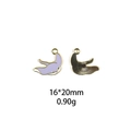 Lavender stingray charm in alloy with gold trim for DIY jewelry making and keychains - Manta Ray