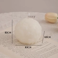 Creamy white rose hydrangea scented candle with floral relief carving 6.5cm diameter - White Floral Sphere (Tuberose)