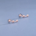 S925 sterling silver ear crawlers in rose gold featuring a triple star motif design - Three Stars / Rose Gold