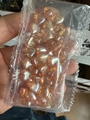 8mm heart-shaped iridescent orange acrylic beads for DIY jewelry making - Amber Gold