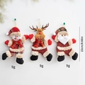 Three-piece Christmas plush doll set including snowman, reindeer, and Santa Claus hanging decor - Style C 3-Piece Set/Faux Burlap Material / Display Set 3 (3 PCS)