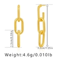Minimalist double-layered gold oval link drop earrings with U-shaped needle back - Gold Three-Section Link Style (KE0628)