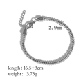 Bracciale minimalista a sfere argentate con chiusura a moschettone e catena regolabile - LA03-Catena a sfere a 4 saldature-Acciaio