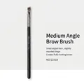 G1018 Professional angled eyebrow brush with matte black handle and soft synthetic hair - G1018 Medium Angled Eyebrow Brush