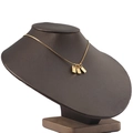 Detailed view of gold rectangle pendants on a minimalist stainless steel chain necklace - Gold Color (3 Pendants)
