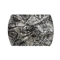 Wide snake print yoga headband with knot detail in black and white stretchy fabric - 18-Snake Skin Print V2