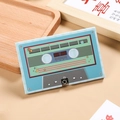 Retro mint green cassette music card with moon icons and a recordable physical button - 5min Rechargeable - New Blue