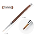 MG-06 nail art liner brush with reddish brown wooden handle and 1.1cm fine bristle tip - Universal Liner (MG-06)