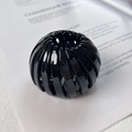 Glossy black bird nest retractable hair claw clip for elegant bun and ponytail styling - Glossy Black