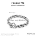 Bracciale da uomo in acciaio inossidabile argento con classica chiusura a T a levetta - Stile Trama Corda Intrecciata Argento (KB144906-Z)
