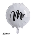 Dettaglio di un palloncino in alluminio argento da 22 pollici con scritta Mr per nozze - 22 Pollici Stile Mr Carattere Nero Argento