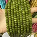 Translucent emerald green natural stone abacus beads for handmade jewelry making - 25 / 5*8mm (approx. 73 pcs/strand)