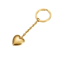 Dettaglio del portachiavi a medaglione a cuore dorato con finitura in metallo lucido - Oro (MP128)