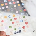 Macaron colored smiley face nail art stickers TS-583 with cute emoji patterns - Small Macaron Happy Face - Flat (TS-583)