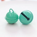 Pair of turquoise round metal bells with paint finish for pet DIY crafts and decoration - Light Green