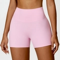 Short de yoga rose sans couture à taille haute avec contrôle du ventre pour le sport - Rose Sakura