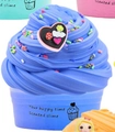 Bright blue scented cupcake slime kit with sprinkles and heart charm decoration - 50ml / Royal Blue Heart Cake