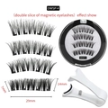 Reusable 4-magnet fake eyelashes set DWSP-4 with black storage box and white applicator - DWSP-4 Style With White Applicator Set