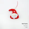 Christmas felt gnome ornament with red snowflake hat and white beard for DIY decor - Red Santa Claus