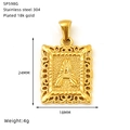 Specifiche dimensionali del ciondolo lettera A in acciaio inossidabile placcato oro 18k - Lettera A (SP598G-A)