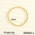 Pulsera elástica de cuentas bañada en oro de 18K con esferas de 4mm y diseño de 10g - 4mm / Dorado