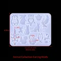 Animal series silicone resin mold with bear rabbit and cat shapes for DIY earrings - Land Animals A (ED#180)