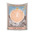Detailed retro tarot tapestry featuring The Star XVII with zodiac symbols and floral edge - The Star (GT220101-15)